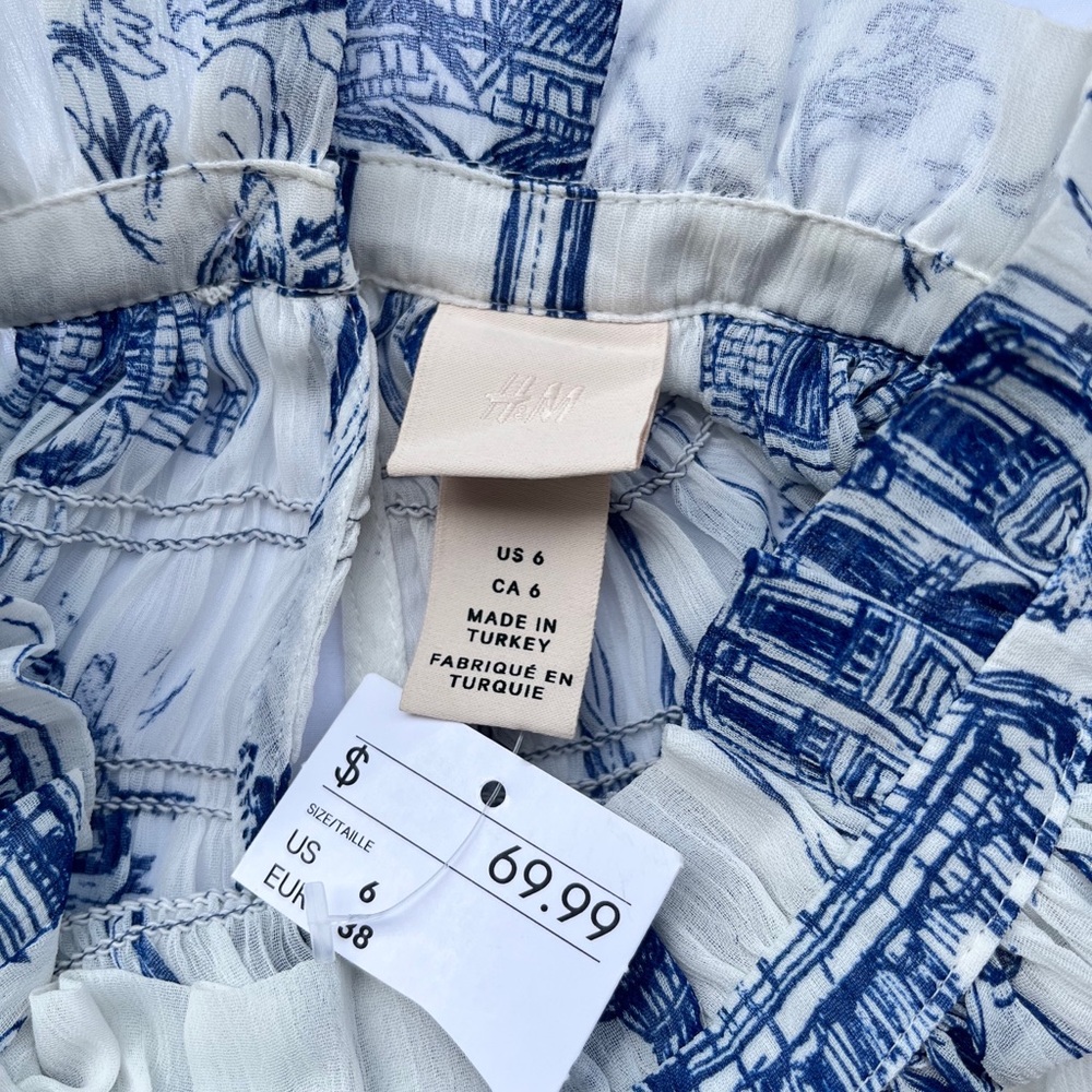 H&M Blue and White Mini Dress